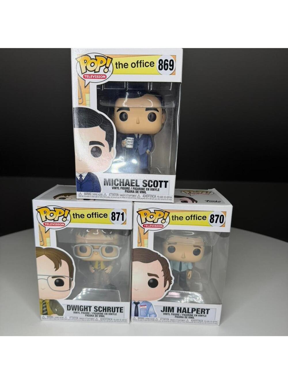 Funko Pop The Office Lot Michael Scott 869 Jim Halpert 870 Dwight Schrute 871